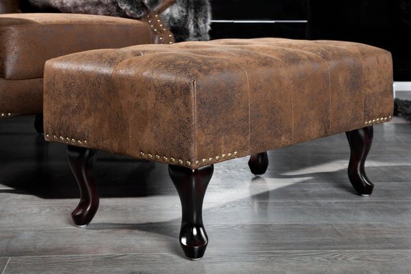 Luxusní taburetka Chesterfield Antik Look
