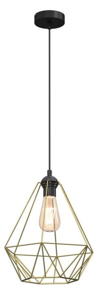 Lustr na lanku BASKET 1xE27/60W/230V pr. 35 cm zlatá