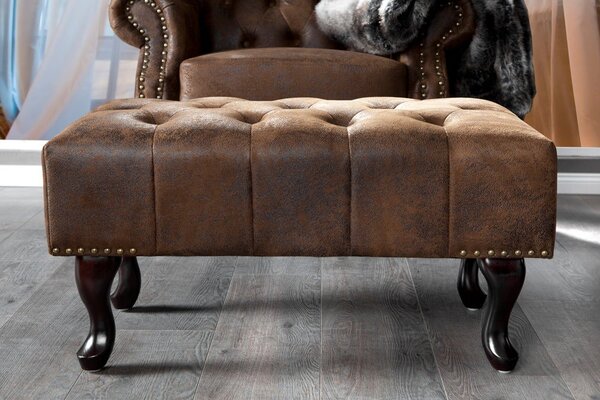 Luxusní taburetka Chesterfield Antik Look