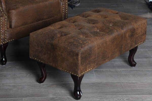 Luxusní taburetka Chesterfield Antik Look