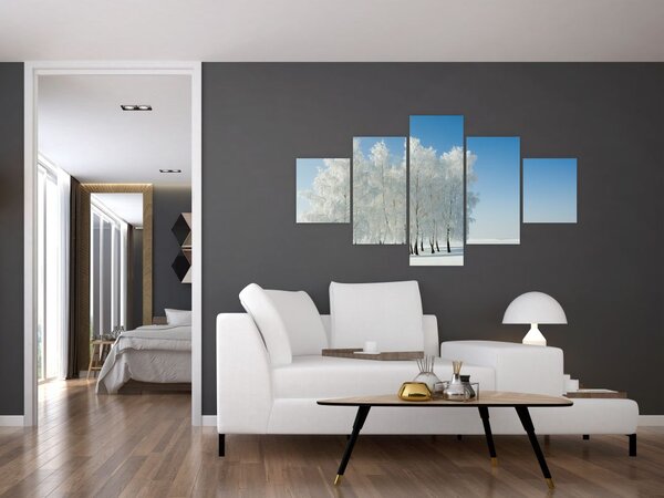 Obraz zasněžené krajiny (125x70 cm)
