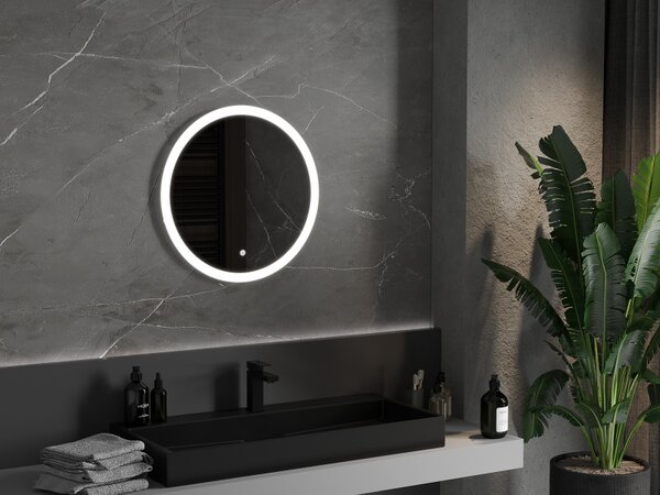 Mexen Oro, kulaté LED podsvícené koupelnové zrcadlo 60 cm, 6000K, topná podložka proti zamlžování, 9824-060-060-611-00