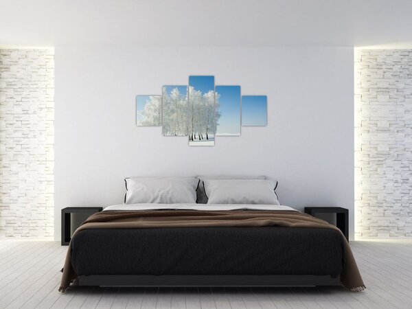 Obraz zasněžené krajiny (125x70 cm)