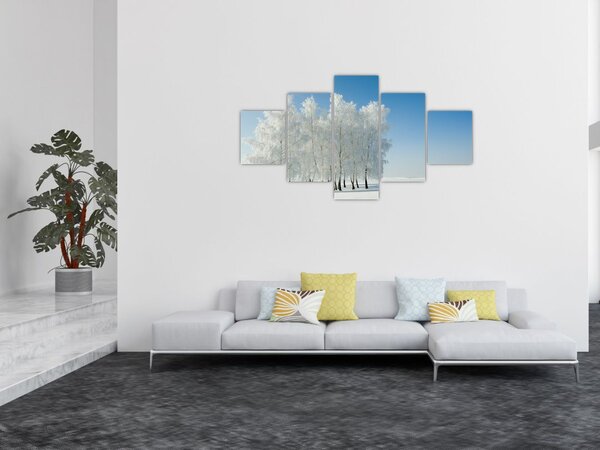 Obraz zasněžené krajiny (125x70 cm)