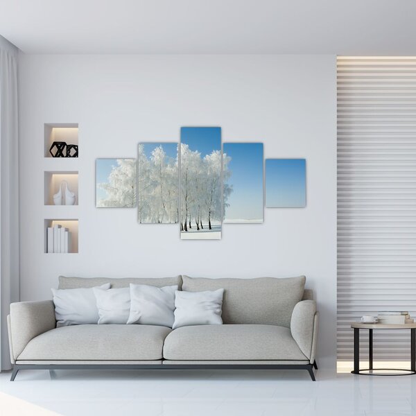Obraz zasněžené krajiny (125x70 cm)