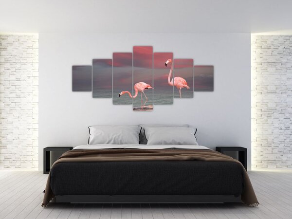 Obraz plameňáků (210x100 cm)