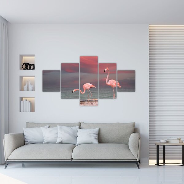 Obraz plameňáků (125x70 cm)