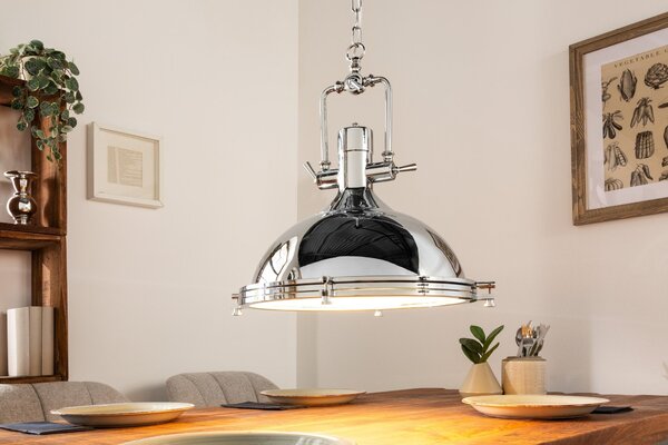 Luxusní moderní závěsné svítidlo Industrial 45cm stříbrné