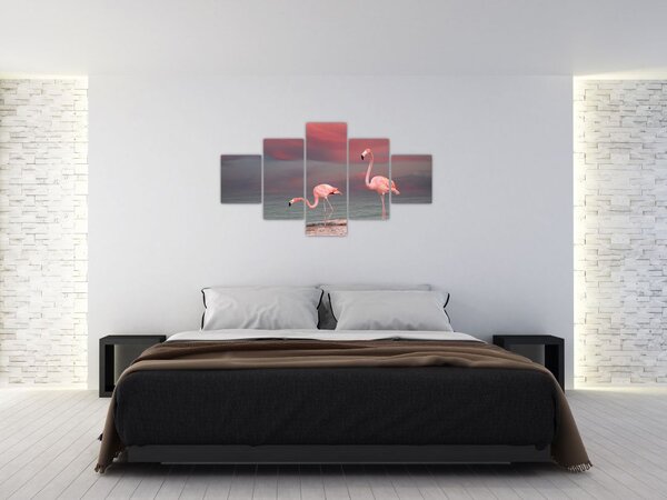Obraz plameňáků (125x70 cm)