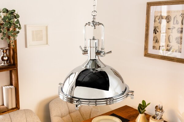 Luxusní moderní závěsné svítidlo Industrial 45cm stříbrné