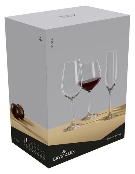BOHEMIA VIOLA SKLENICE NA ČERVENÉ VÍNO 350ML SADA 6KS
