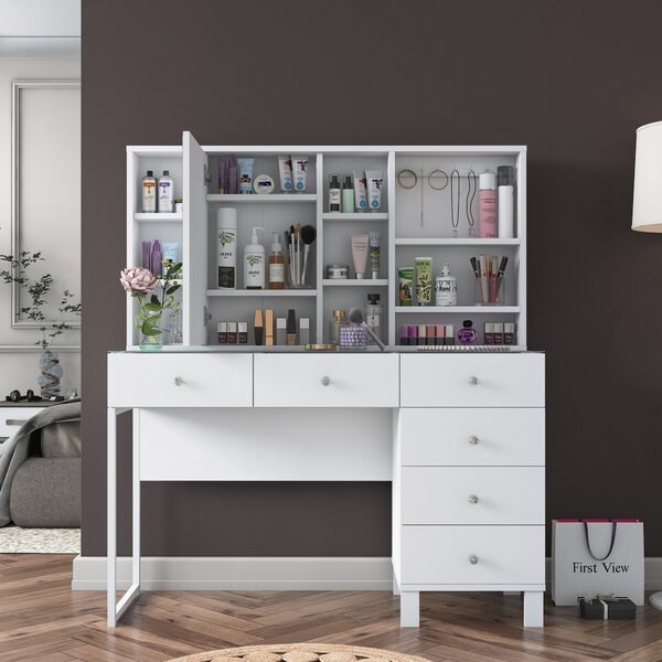 Toaletní stolek Beja (bílá). Akce -25%