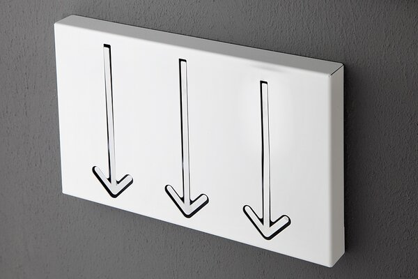 Luxusní moderní nástěnný věšák Arrow bílý