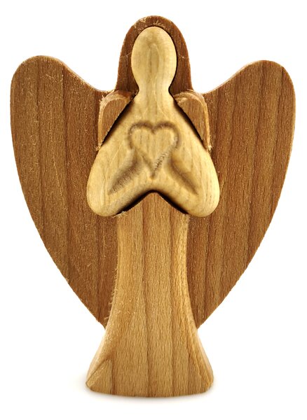 AMADEA Dřevěný anděl, masivní dřevo, výška 10 cm