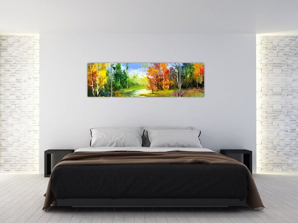 Obraz - Malba krajiny (170x50 cm)