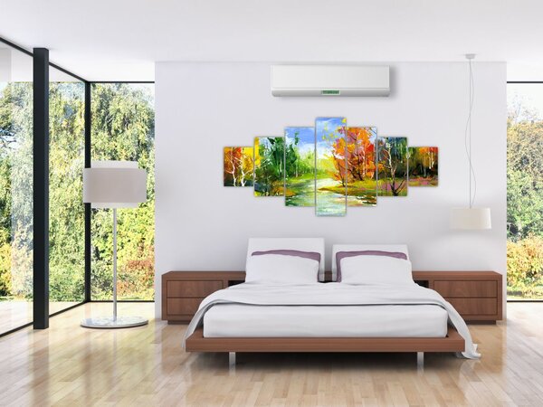 Obraz - Malba krajiny (210x100 cm)