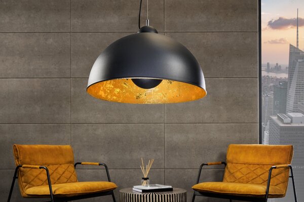 Moderní elegantní závěsné svítidlo Studio černo-zlaté