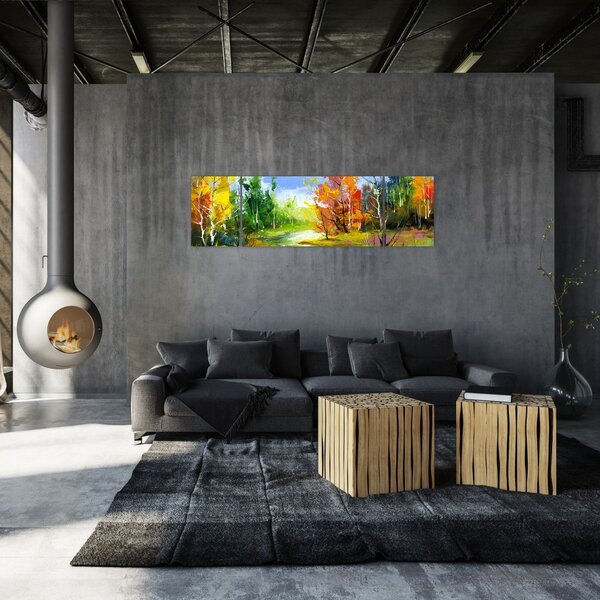 Obraz - Malba krajiny (170x50 cm)