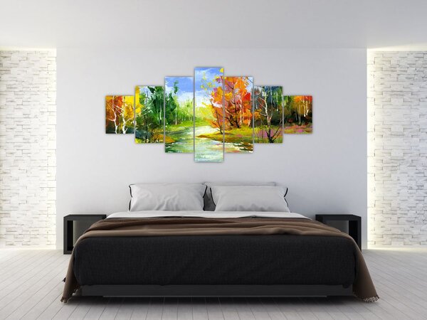Obraz - Malba krajiny (210x100 cm)