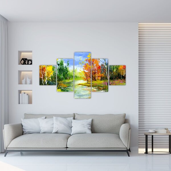 Obraz - Malba krajiny (125x70 cm)