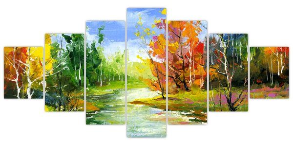 Obraz - Malba krajiny (210x100 cm)