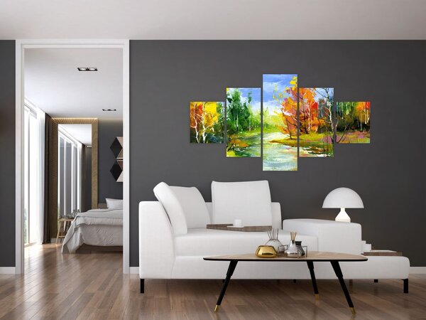 Obraz - Malba krajiny (125x70 cm)