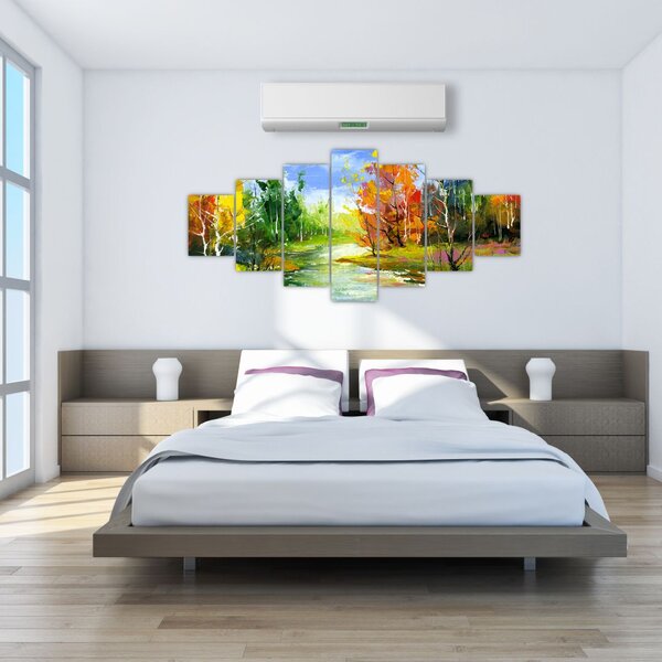 Obraz - Malba krajiny (210x100 cm)