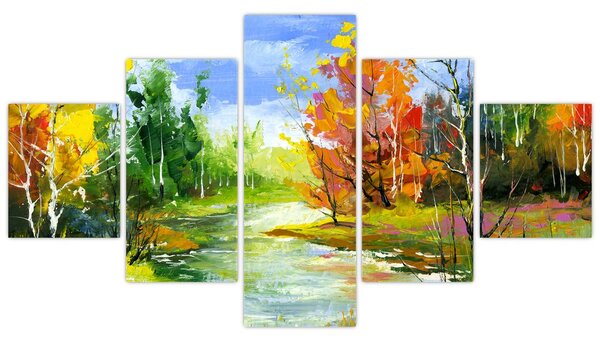 Obraz - Malba krajiny (125x70 cm)