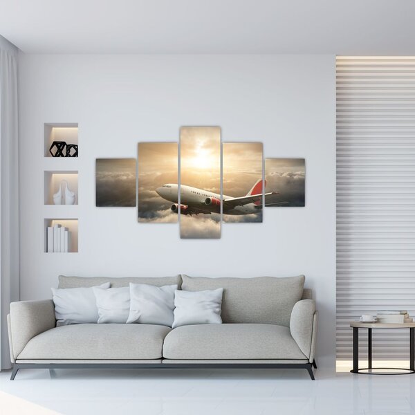 Obraz - Letadlo v oblacích (125x70 cm)