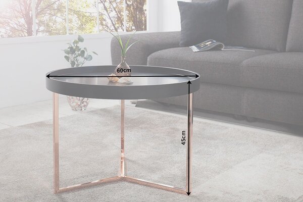 Stylový konferenční stolek Modul 60cm černá / měď