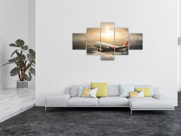 Obraz - Letadlo v oblacích (125x70 cm)