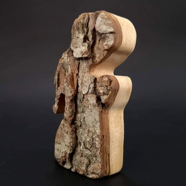 AMADEA Dřevěný anděl s kůrou, masivní dřevo, 8x4x2 cm
