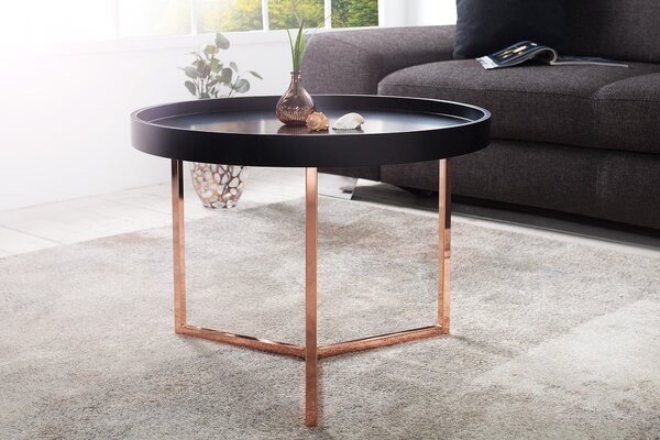 Stylový konferenční stolek Modul 60cm černá / měď