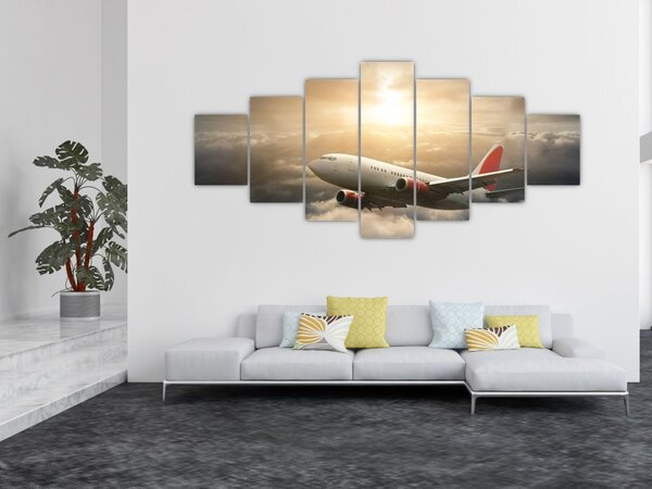Obraz - Letadlo v oblacích (210x100 cm)