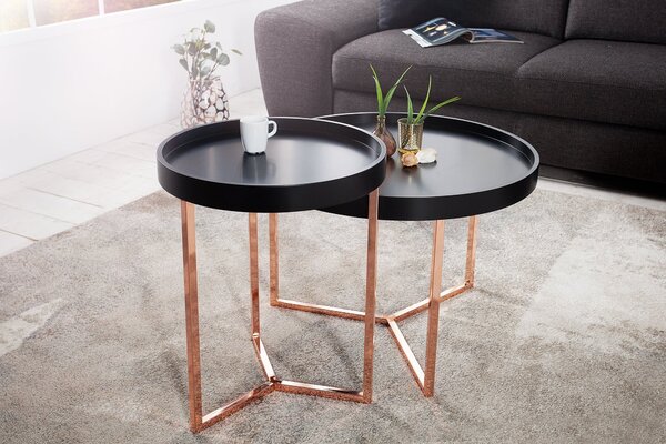Stylový konferenční stolek Modul 60cm černá / měď