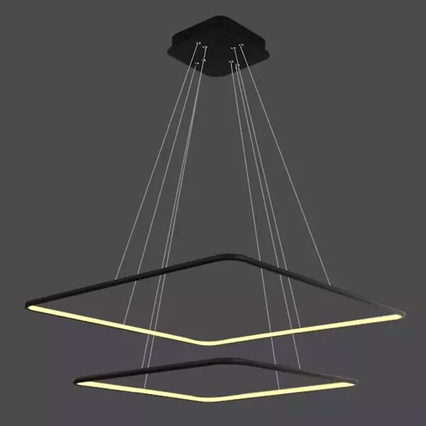 Altavola Design Ledowe Kwadraty závěsné svítidlo 2x W černá LA077/P_60_in_3k_black