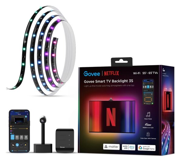 Govee - Backlight 3S Netflix TV 55-65" SMART LED podsvícení RGBICW Wi-Fi + DO