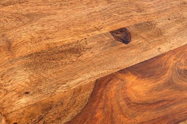 Designový masivní příruční stolek Makassar ve tvaru čtverce ze sheeshamového dřeva v naturální hnědé barvě 45 cm
