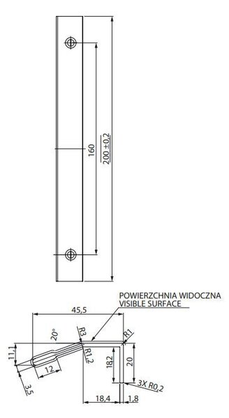 Cersanit City, designový úchyt ke skříňce 1ks, černá matná, S584-033