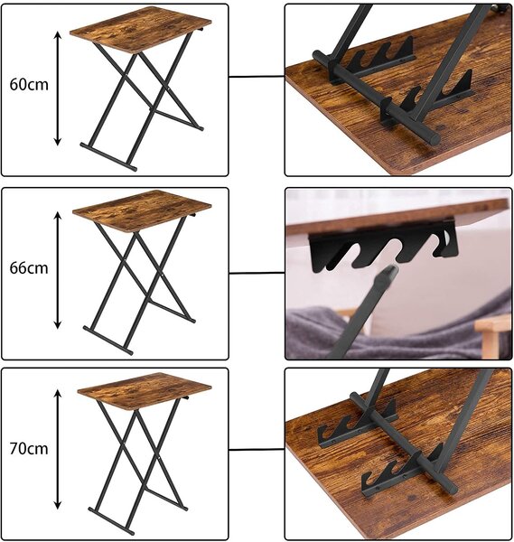 Skládací odkládací stolek Vasagle Melori 60 cm černý/hnědý