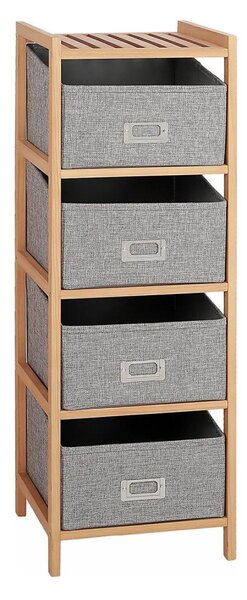 Policový regál s boxy REG 83x28 cm béžová