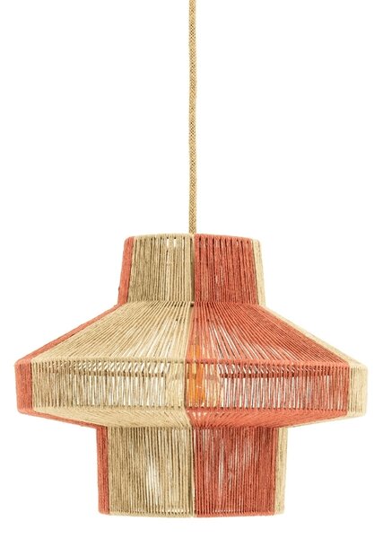 By-Boo Červeno-béžové jutové závěsné světlo Cirque 39 cm