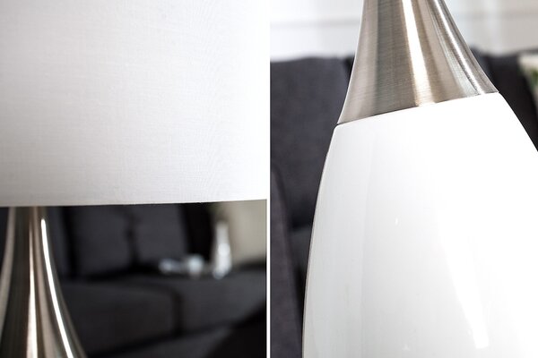 Moderní stylová stolní lampa Carla 60cm bílá