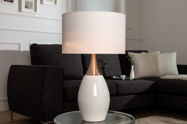 Moderní stylová stolní lampa Carla 60cm bílá