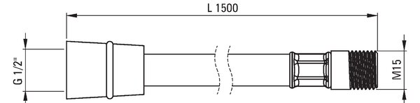 Deante Deante, hadice pro dřezové baterie s výsuvným výtokem 150cm, chromová, ANW_057V