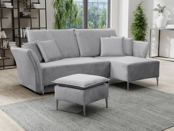Rohová rozkládací pohovka Bob, Barva: stříbrná, Barva: Tiffany 10 Mirjan24 5903211071577