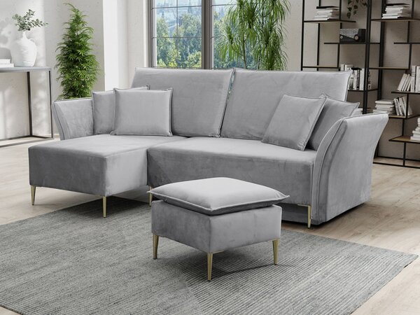 Rohová rozkládací pohovka Bob, Barva: stříbrná, Barva: Tiffany 10 Mirjan24 5903211071577