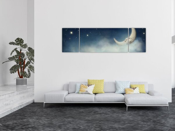 Obraz - Měsíc s hvězdami (170x50 cm)