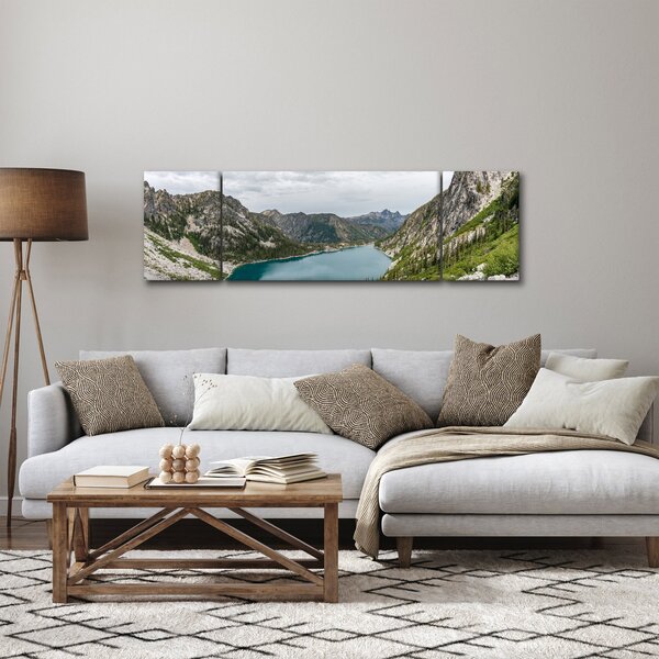 Obraz jezera v horách (170x50 cm)