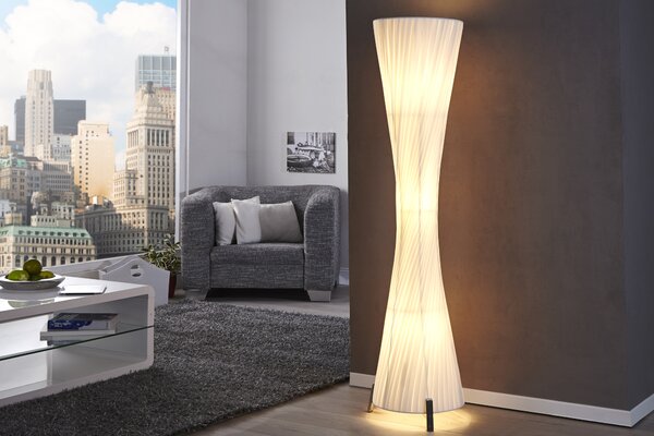 Luxusní moderní stojací lampa Helix L 160cm bílá